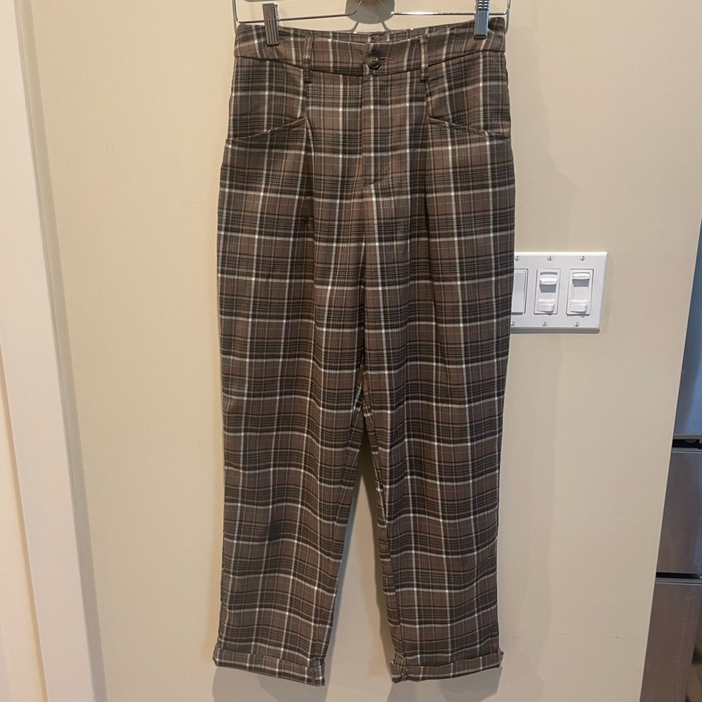 EUC Amazon plaid trousers for women size medium